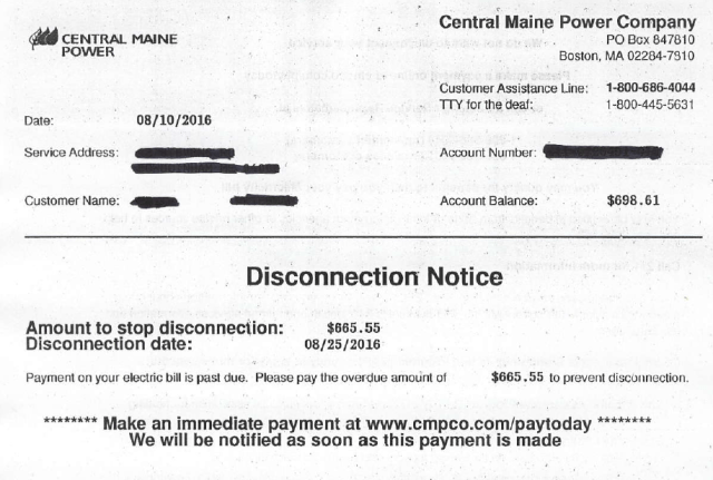 CMP disconnect notice